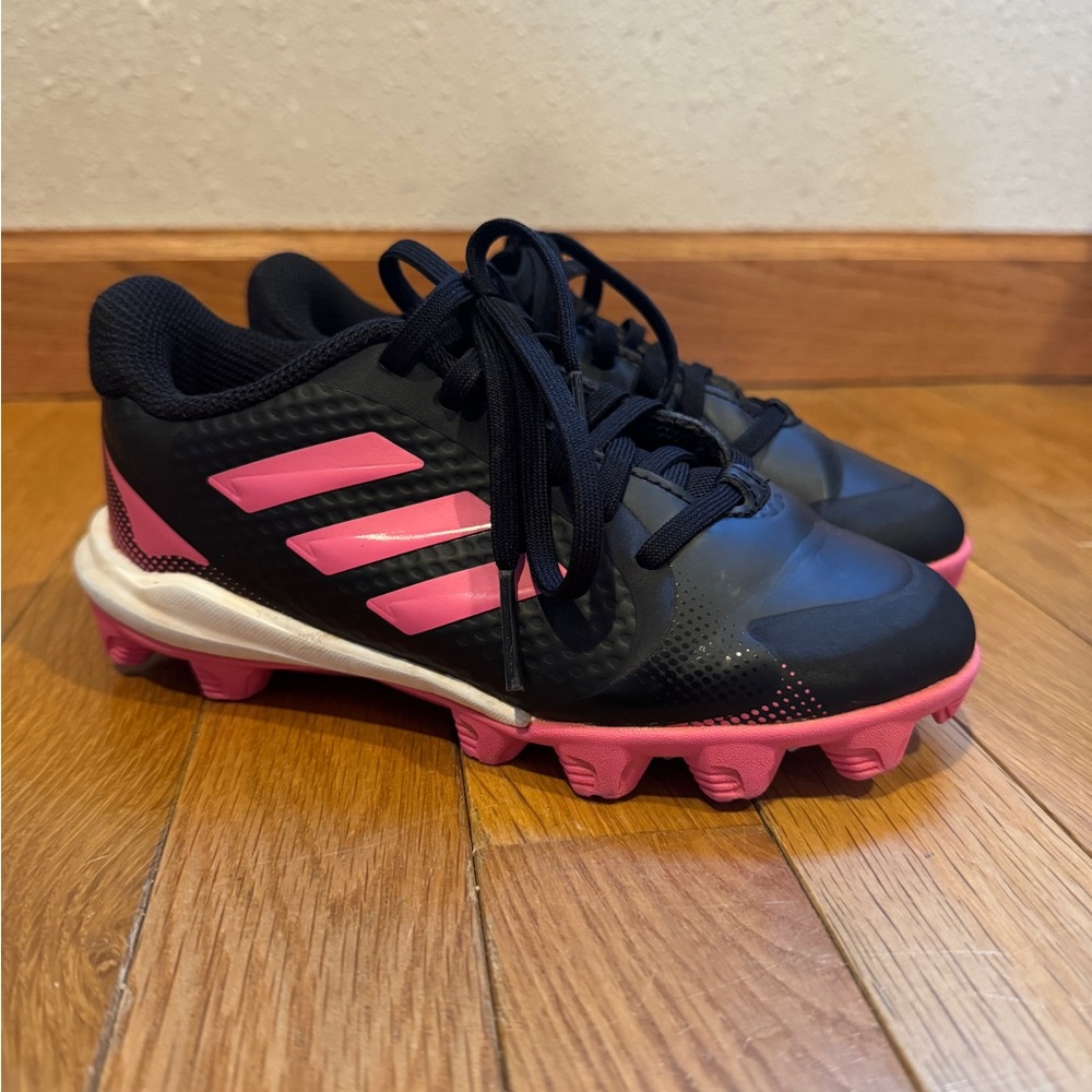 Adidas PureHustle 2 K Girls Softball Baseball Cleats Black/Pink - Size 13K